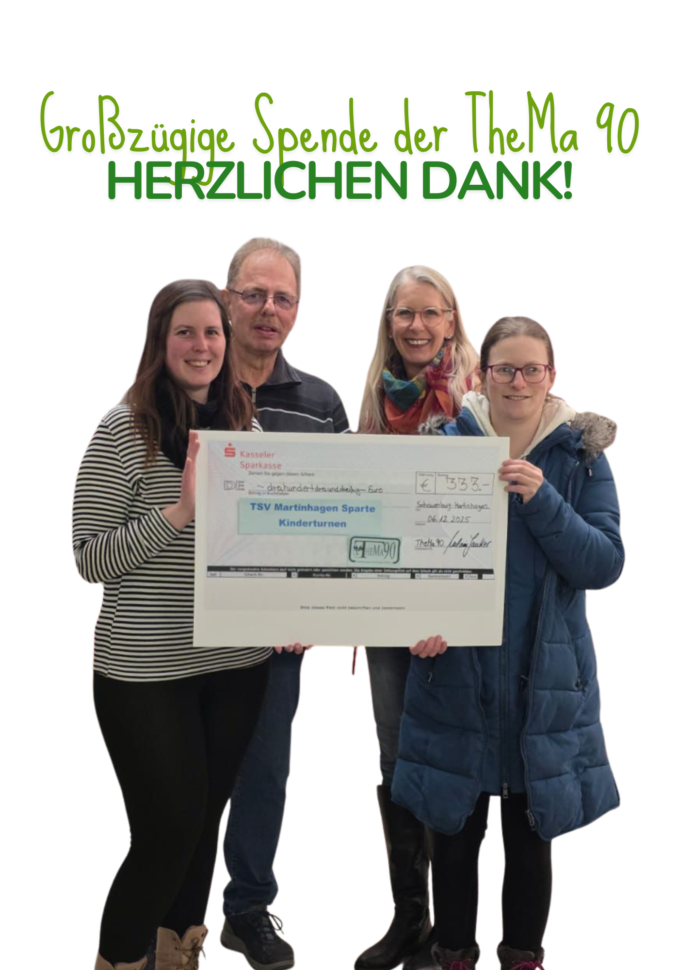 Großzügige Spende der TheMa90 – Herzlichen Dank!